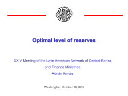 Optimal level of reserves