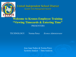 Kronos Time Management System - United Independent School