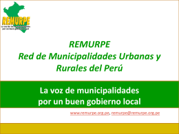 REMURPE Red de Municipalidades Urbanas y Rurales del Perú