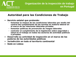 Organización de la inspección de trabajo en Portugal 05/12/2011 SP