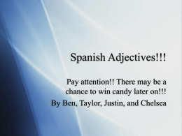 Spanish adjectives