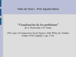 Taller de Tesis I – Prof. Agustín Salvia
