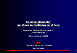 Cómo implementar un shock de confianza en el Perú