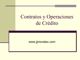 Contratos y Operaciones de Crédito