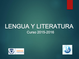 Presentación Lengua y literatura 2015-2016