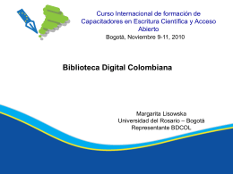 Biblioteca Digital Colombiana, Margarita Lisowska.