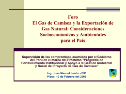 Foro El Gas de Camisea y la Exportación de Gas Natural
