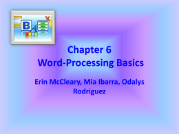 Chapter 6 – Word-Processing Basics