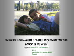 curso de especialización profesional trastorno por déficit de atención