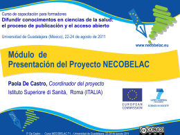 Paola De Castro: Presentación del Proyecto NECOBELAC