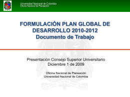 Evaluación Plan Global de Desarrollo 2007-2009