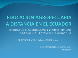 educación agropecuaria a distancia en el ecuador