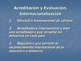 acreditación y evaluación, internacionalización
