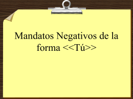 Negative Tú Commands - DPS World Languages