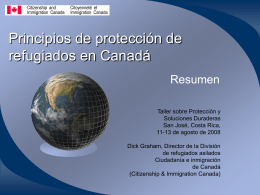Principios de protección de refugiados en Canadá, Un resumen