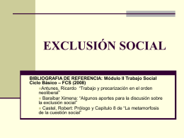 EXCLUSION SOCIAL