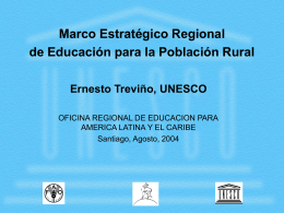 Marco Estratégico Regional de Educación para la Población Rural
