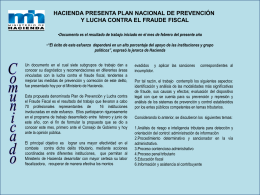 Hacienda presenta Plan Nacional de Prevención y lucha contra el