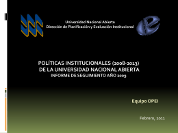 Seguimiento de las Políticas Institucionales - OPEI