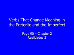 Verbs That Change Meaning in the Preterite and