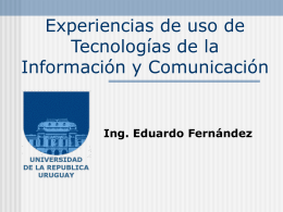 Eduardo Fernández -UdelaR - Instituto de Ingeniería Eléctrica