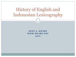 History of English and Indonesian Lexicography