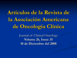 Artículos de la Revista de la Asociación Americana de Oncología