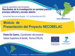 1. Módulo de Presentación del Proyecto NECOBELAC