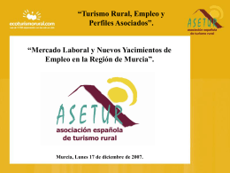 “Turismo Rural, Empleo y Perfiles Asociados”.