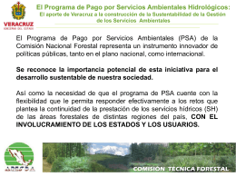 El Programa de Pago por Servicios Ambientales Hidrológicos