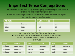 Imperfect Tense Conjugations