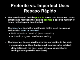 10.1 The imperfect tense
