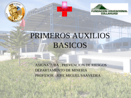 taller de primeros auxilios. - Liceo Bicentenario Minero SS Juan
