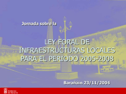 ley foral de infraestructuras locales para el periodo 2005