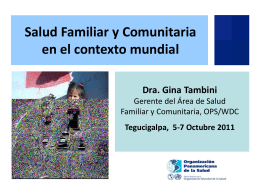 1A. Salud Familiar y Comunitaria en el contexto mundial Dra