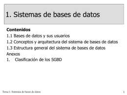 SISTEMAS DE BASES DE DATOS - Departamento de Informática y
