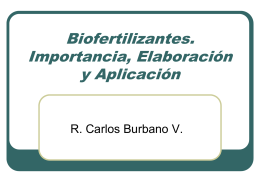 Biofertilizantes. Importancia, Elaboración y Aplicación