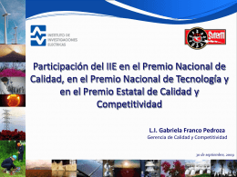 Participación del IIE en el Premio Nacional de Calidad, en el Premio