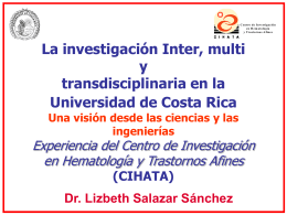 La investigación Inter, multi y transdisciplinaria en la Universidad de