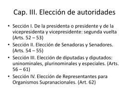 Cap. III. Elección de autoridades