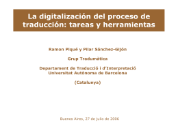 La digitalización del proceso de traducción: tareas y