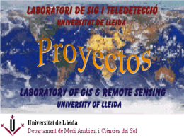 (Landsat 5) y SIG. - Universitat de Lleida