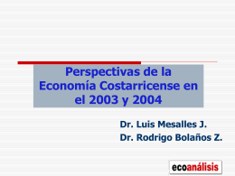 Perspectivas de la economía Costarricense en el 2003-2004