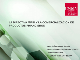 I. COMERCIALIZACIÓN DE PRODUCTOS FINANCIEROS