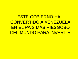 Venezuela y PDVSA, Riesgo Soberano, Deuda y Tasas de Interés