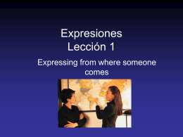 Expresiones – Lección 1