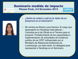 Diapositive 1 - Handicap International Seminars