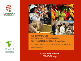 (en el territorio). - Programa Desarrollo Territorial Rural con