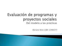 Estudio sobre la Evaluación de Proyectos Sociales en la Argentina