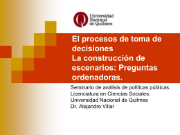 Construcción de escenarios - Universidad Nacional de Quilmes